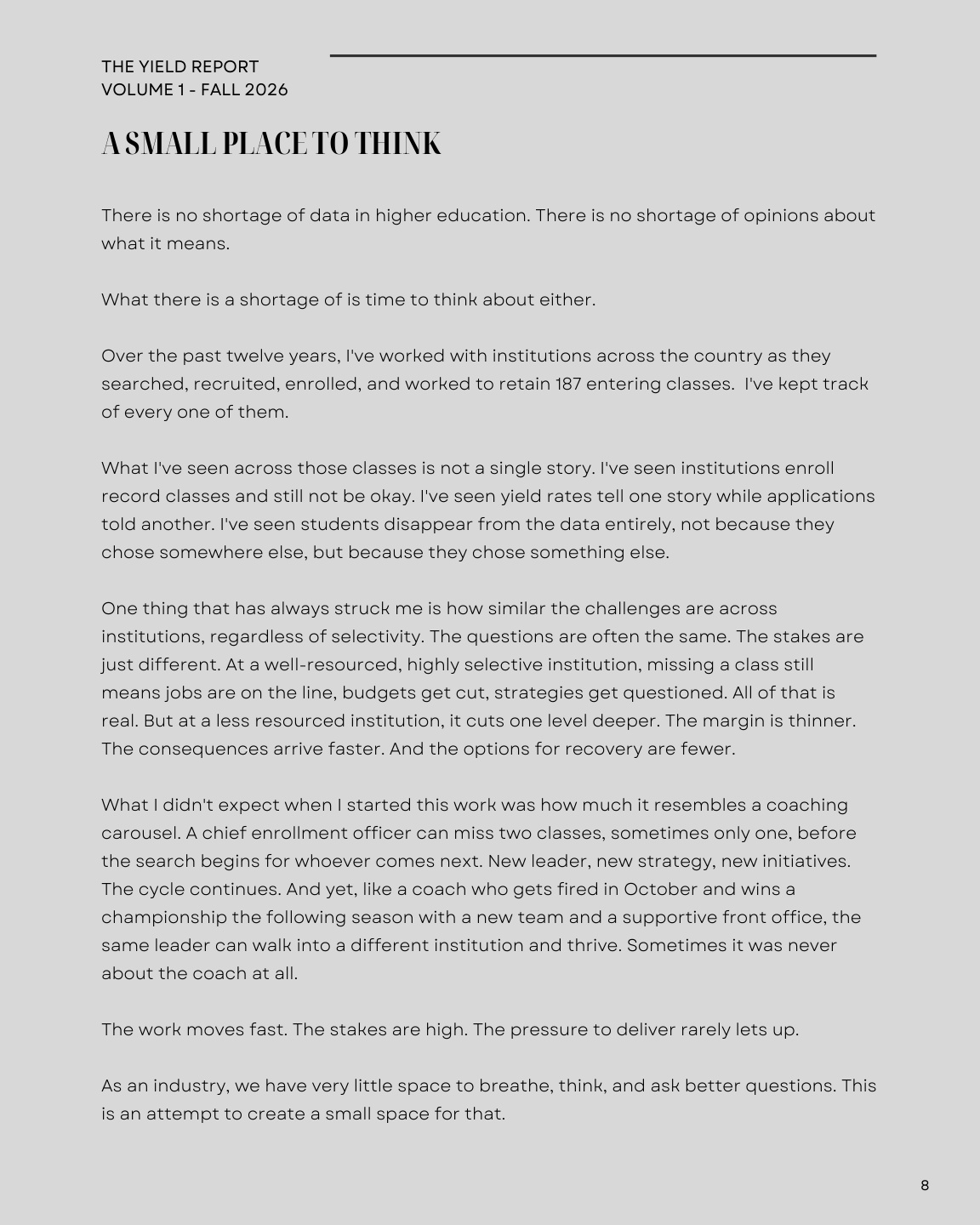 A Small Place to Think — full article, page 8